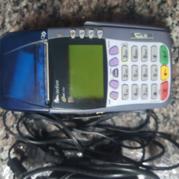 Verifone OMNI 3750 credit card processing terminal w/ printer chip reader, swipe - Picture 2 of 5